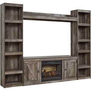 image:imageSignature Design by Ashley 4Piece Electric Fireplace TV Stand Gray