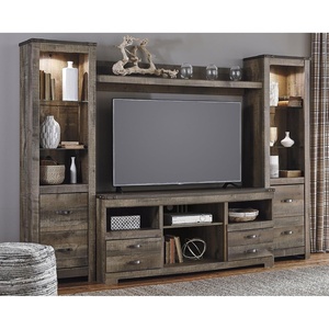 image:imageSignature Design by Ashley 4Piece Fireplace Entertainment Center WhiteBrown