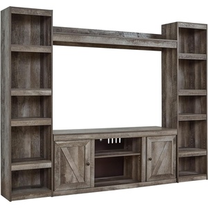 image:imageSignature Design by Ashley 4Piece Fireplace Entertainment Center WhiteGrey