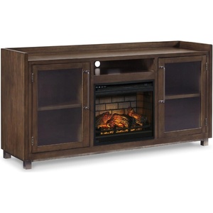 image:imageSignature Design by Ashley 70 Fireplace TV Stand for 80 TVs WalnutBrown
