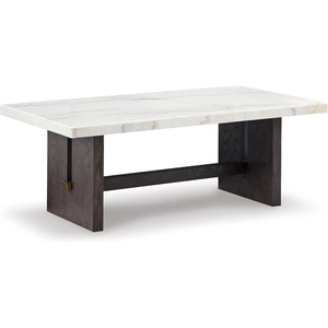 image:imageSignature Design by Ashley Burkhaus Coffee Table Modern White MarbleWhite  Dark Brown