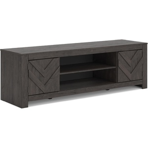image:imageSignature Design by Ashley Cayboni 71 TV Stand Whitewash FireplaceBlack