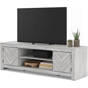 image:imageSignature Design by Ashley Cayboni 71 TV Stand Whitewash FireplaceWhitewash