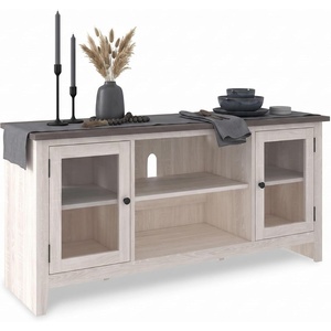 image:imageSignature Design by Ashley Dorrinson Fireplace TV Stand 60 Inch FarmhouseWhitewash
