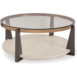 image:imageSignature Design by Ashley Frazwa 1Piece Round Glass Coffee Table