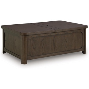 image:imageSignature Design by Ashley Wood LiftTop Coffee Table with Storage BrownDark Brown