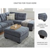 image:imageSignature Design by Ashley 36in Oversized Square Ottoman GrayBlue