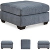 image:imageSignature Design by Ashley 36in Oversized Square Ottoman GrayBlue