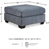 image:imageSignature Design by Ashley 36in Oversized Square Ottoman GrayBlue