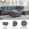 image:imageSignature Design by Ashley 36in Oversized Square Ottoman GrayBlue