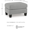 image:imageSignature Design by Ashley Adlai Casual Upholstered Ottoman Light Gray