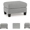 image:imageSignature Design by Ashley Adlai Casual Upholstered Ottoman Light Gray
