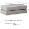 image:imageSignature Design by Ashley Amiata Contemporary Rectangular Leather Match Upholstered Oversized Accent Ottoman with Nonskid Legs Light GrayLight Gray