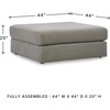 image:imageSignature Design by Ashley Avaliyah Contemporary Square Upholstered Oversized Accent Ottoman with Nonskid Legs Light Gray