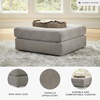 image:imageSignature Design by Ashley Avaliyah Contemporary Square Upholstered Oversized Accent Ottoman with Nonskid Legs Light Gray