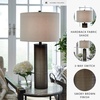 image:imageSignature Design by Ashley Dingerly Contemporary 2825 Inch Glass Table Lamp Brown amp Beige