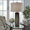 image:imageSignature Design by Ashley Dingerly Contemporary 2825 Inch Glass Table Lamp Brown amp Beige