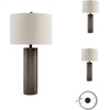 image:imageSignature Design by Ashley Dingerly Contemporary 2825 Inch Glass Table Lamp Brown amp Beige