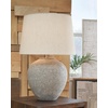 image:imageSignature Design by Ashley Dreward Table Lamp Distressed Faux Stone Look Textured Metal and Paper Composite Construction for Living Room Consoles and Bedside Decor Distressed Gray 26 Tall