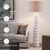 image:imageSignature Design by Ashley Floor Lamp Modern White Scalloped Resin