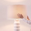 image:imageSignature Design by Ashley Floor Lamp Modern White Scalloped Resin