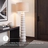 image:imageSignature Design by Ashley Floor Lamp Modern White Scalloped Resin