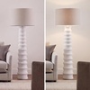 image:imageSignature Design by Ashley Floor Lamp Modern White Scalloped Resin