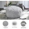 image:imageSignature Design by Ashley Galice Casual Faux Fur Oversized Accent Ottoman WhiteLight Gray