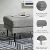 image:imageSignature Design by Ashley Hazela Contemporary Firmly Cushioned Rectangular Ottoman with Metal Accent Legs Gray amp BlackGray  Black