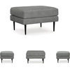 image:imageSignature Design by Ashley Hazela Contemporary Firmly Cushioned Rectangular Ottoman with Metal Accent Legs Gray amp BlackGray  Black