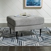 image:imageSignature Design by Ashley Hazela Contemporary Firmly Cushioned Rectangular Ottoman with Metal Accent Legs Gray amp BlackGray  Black