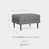 image:imageSignature Design by Ashley Hazela Contemporary Firmly Cushioned Rectangular Ottoman with Metal Accent Legs Gray amp BlackGray  Black