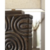 image:imageSignature Design by Ashley Heathbury Rustic Table Lamp with 3Way Switch and Rectangular Shade Dark Brown