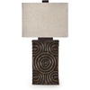 image:imageSignature Design by Ashley Heathbury Rustic Table Lamp with 3Way Switch and Rectangular Shade Dark Brown