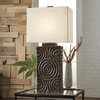 image:imageSignature Design by Ashley Heathbury Rustic Table Lamp with 3Way Switch and Rectangular Shade Dark Brown