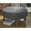 image:imageSignature Design by Ashley Jassmyn Contemporary HandKnitted Oversized Accent Ottoman Dark Gray