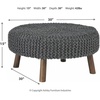 image:imageSignature Design by Ashley Jassmyn Contemporary HandKnitted Oversized Accent Ottoman Dark Gray