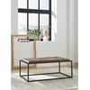 image:imageSignature Design by Ashley Junsor Leather Coffee Table Ottoman Brown