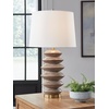 image:imageSignature Design by Ashley Jyllyard Table Lamp 28 Faux Wood 3WayBrownGold Finish