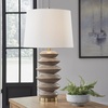 image:imageSignature Design by Ashley Jyllyard Table Lamp 28 Faux Wood 3WayBrownGold Finish