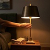 image:imageSignature Design by Ashley Jyllyard Table Lamp 28 Faux Wood 3WayGold FinishWhite
