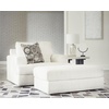image:imageSignature Design by Ashley Karinne Contemporary Upholstered Oversized Accent Ottoman with NonSkid Legs WhiteWhite