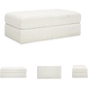 image:imageSignature Design by Ashley Karinne Contemporary Upholstered Oversized Accent Ottoman with NonSkid Legs WhiteWhite