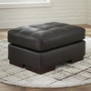 image:imageSignature Design by Ashley Luigi Contemporary Firmly Cushioned Leather Tufted Rectangular Ottoman Dark BrownDark Brown