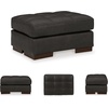 image:imageSignature Design by Ashley Luigi Contemporary Firmly Cushioned Leather Tufted Rectangular Ottoman Dark BrownDark Brown