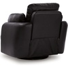 image:imageSignature Design by Ashley Oversized Accent Ottoman Black LeatherSymmetrical