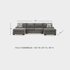 image:imageSignature Design by Ashley Oversized Accent Ottoman Square Gray RevennaDark Gray