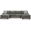 image:imageSignature Design by Ashley Oversized Accent Ottoman Square Gray RevennaDark Gray