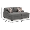 image:imageSignature Design by Ashley Oversized Accent Ottoman Square Gray RevennaDark Gray