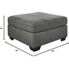 image:imageSignature Design by Ashley Pitkin Oversized Accent Ottoman No Assembly Required Chenille Upholstered Contemporary Living Room Furniture Slate Gray 36 x 36Slate
